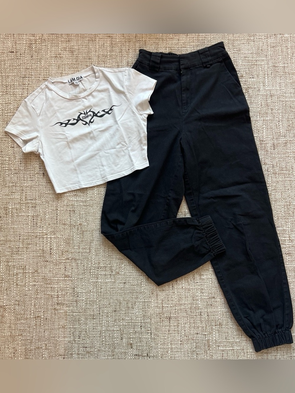 I.AM.GIA white top and black pants set